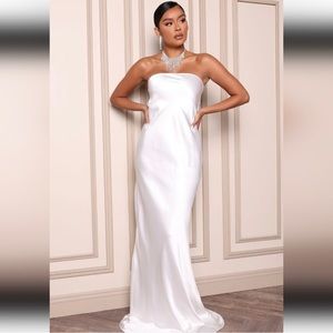 Fashion Nova NWT she's so sweet satin maxi dress